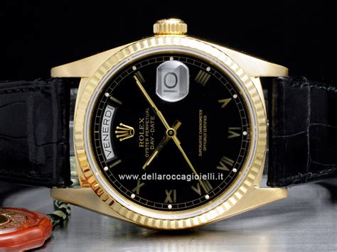 rolex day date quadrante nero numeri romani|Day.